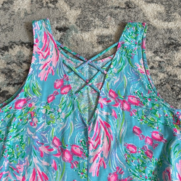 Lilly Pulitzer Kristen Colorful Sleeveless Dress with Ruffle Hem - Picture 9 of 12